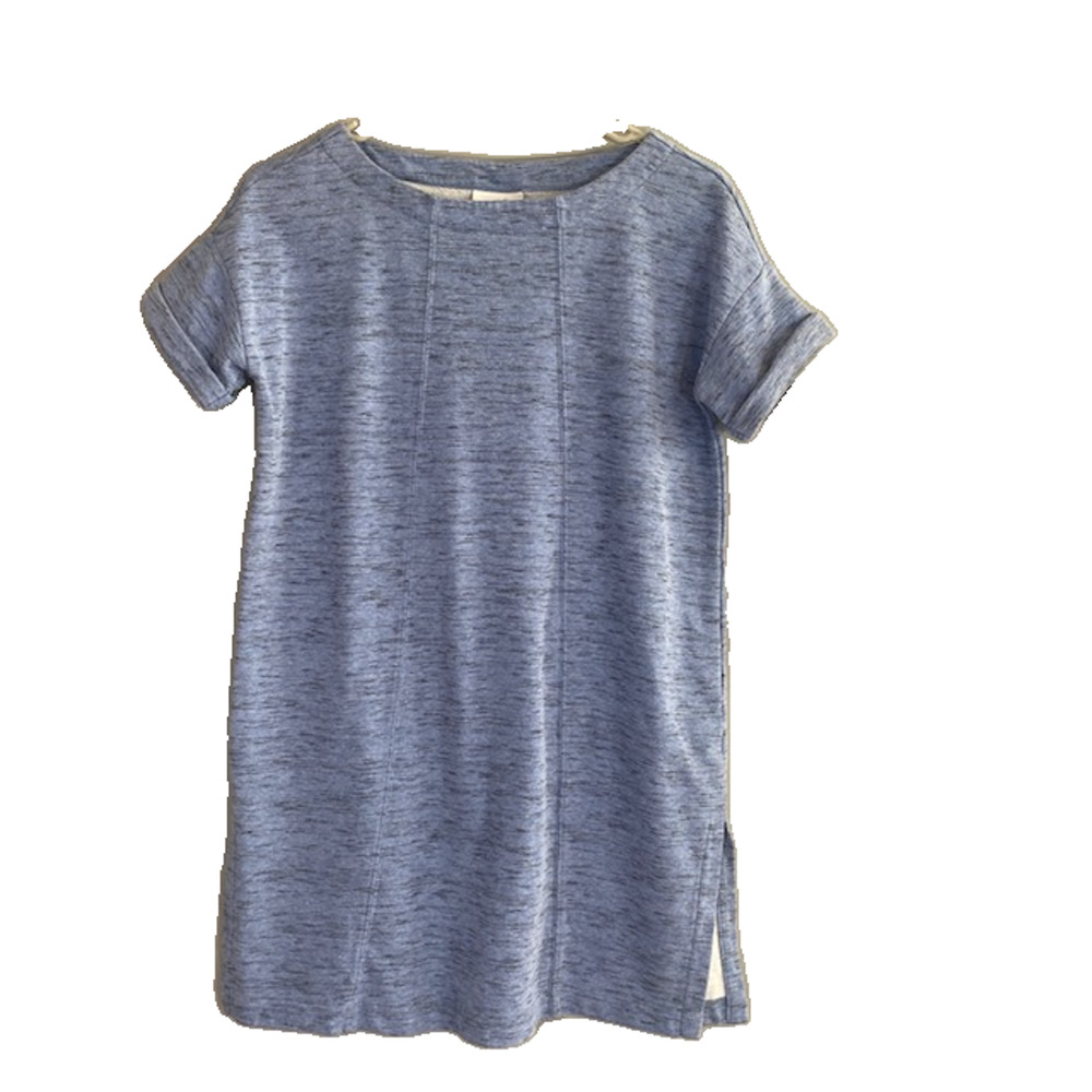 J. Jill Blue Heathered Short Cuffed Sleeve Cotton Blend Sweatshirt Women Sz XSP